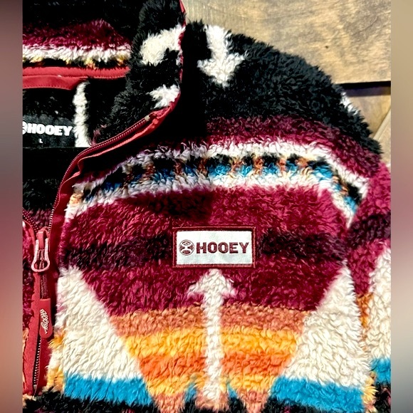 EUC Hooey Brand Aztec Patterned Fleece Pullover Top Sz L - Picture 7 of 16